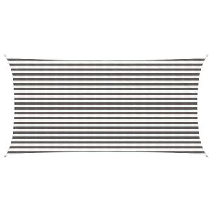 vidaXL Zonneschaduwzeil Lichtgrijs en wit. 2,5 x 4,5 m HDPE