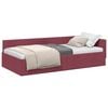 vidaXL Hoekbedframe met hoofdeinde Wijnrood 80 cm x 200 cm Stof