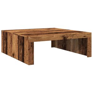 vidaXL Salontafel 100x100x35 cm bewerkt hout oude houtkleurig