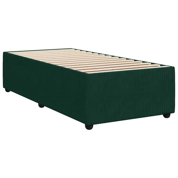 vidaXL Bedframe zonder matras 100x200 cm fluweel donkergroen