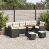 vidaXL Tuin Sofa Set met kussen met opslag 10 pcs Zwart Poly riet