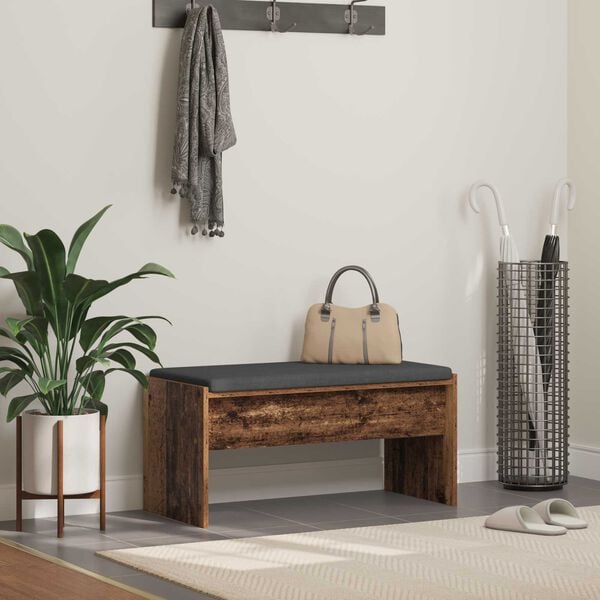 vidaXL Halbank met kussen Oudhout 83 x 38 x 40 cm