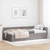 vidaXL Hoekbedframe met hoofdeinde Taupe 80 cm x 200 cm Fluweel