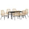 vidaXL Tuin eettafelset 7 pcs Bruin poly rattan