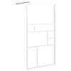 vidaXL Inloopdouchewand 115x195 cm ESG-glas wit