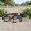 vidaXL Tuinbankenset met kussen 13 pcs Grijs poly rattan