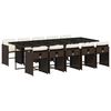 vidaXL 11-delige Tuinset met kussens poly rattan bruin