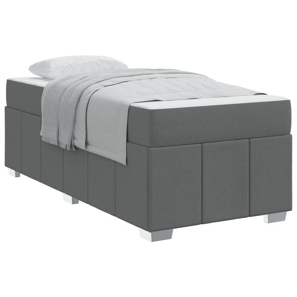 vidaXL Bedframe met matras Donkergrijs 120 x 190 cm Stof