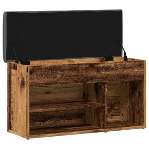 vidaXL Schoenenbank 82x32x45,5 cm bewerkt hout oud houtkleurig