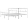 vidaXL Bedframe met hoofd- en voeteneinde metaal wit 180x200 cm