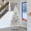 vidaXL Kunstmatig Voorverlicht Kerstboom met 300 LED Zilver 240 cm PET