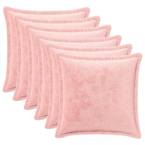 vidaXL Kussen met kussen HOUTEN 6 st Roze Flanel