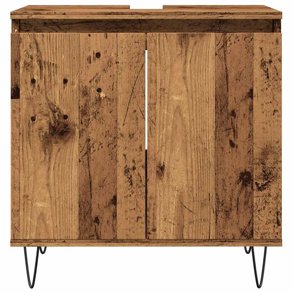 vidaXL Badkamerkast 58x33x60 cm bewerkt hout oud houtkleurig