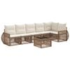 vidaXL Tuinbankenset 7 st Beige en Cr&egrave;me Wit poly rattan