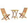 vidaXL Vouw Bistro Set 3 pcs Bruin Massief Acaciahout