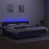 vidaXL Boxspring met matras en LED stof blauw 200x200 cm