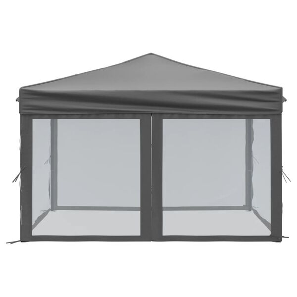 vidaXL Partytent inklapbaar met zijwanden 3x3 m antracietkleurig