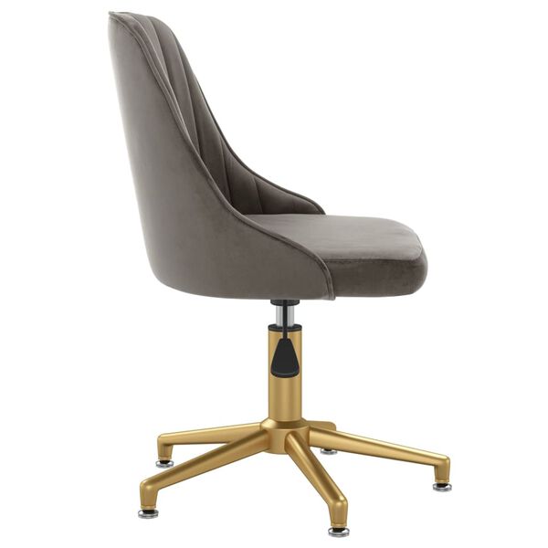 vidaXL Eetkamerstoel draaibaar fluweel lichtgrijs