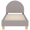 vidaXL Peuterbedframe met hoofdbord Lichtgrijs 70 x 140 cm Schapenstof