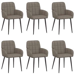 vidaXL Eettafelstoelen 6 st Kunstleer Grijs 57 x 50 x 85 cm