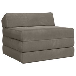 vidaXL Vouwbare Bankbed Lichtgrijs 70 x 60 x 49 cm Fluweel