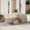 vidaXL 7-delige Loungeset met kussens poly rattan beige