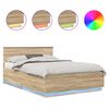 vidaXL Bedframe met hoofdeinde Sonoma Eiken 150 x 200 cm Bewerkt hout
