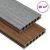 vidaXL Terrasplanken met accessoires 30 m&sup2; 2,2 m HKC bruin en grijs