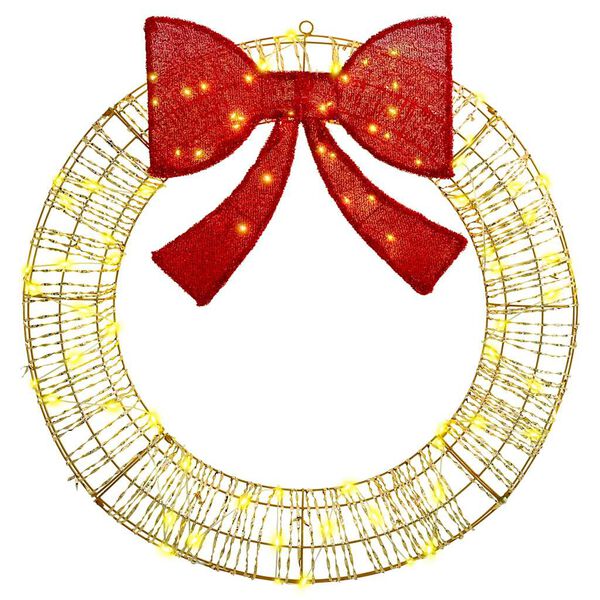 vidaXL Krans met 80 LED Warmwit 91 x 91 x 9 cm PET