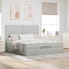 vidaXL Ottoman bed met matrassen 200x200cm fluweel lichtgrijs