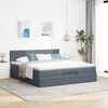 vidaXL Ottoman bed met matrassen en LED's 200x200cm fluweel