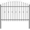 vidaXL Spike Fence ASTEN 200 x 166 cm Gepoedercoat staal Zwart