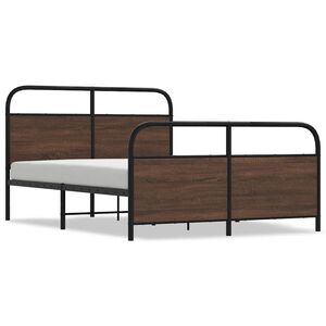 vidaXL Bedframe zonder matras metaal bruin eikenkleurig 137x190 cm