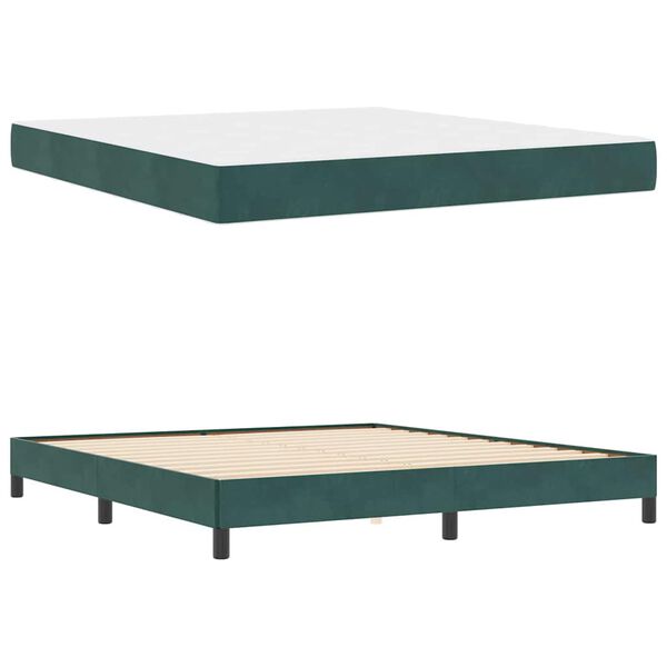 vidaXL Boxspringbed met matras Donkergroen 180 x 210 cm Stof