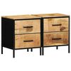 vidaXL Nachtkastje 2 st Bruin en zwart 40 x 35 x 50 cm
