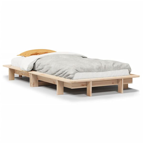 vidaXL Bedframe zonder matras massief grenenhout 75x190 cm