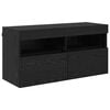 vidaXL TV Wandkast 80 x 30 x 40 cm Zwart Eiken Bewerkt hout
