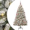 vidaXL Kunstmatige Inklapbare Kerstboom Groen en Wit 180 cm 300 LED's