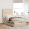 vidaXL Ottoman bed met matras en LED's 100x200cm stof cr&egrave;mekleurig