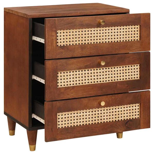 vidaXL Nachtkastjes met lade 50 x 33 x 62 cm Massief Mango Hout