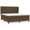 vidaXL Boxspring met matras stof donkerbruin 160x200 cm
