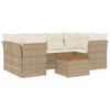 vidaXL 7-delige Loungeset met kussens poly rattan beige