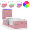 vidaXL Ottoman bed met matrassen en LED's 80x200cm fluweel roze
