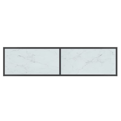 vidaXL Wandtafel 140x35x75,5 cm gehard glas wit