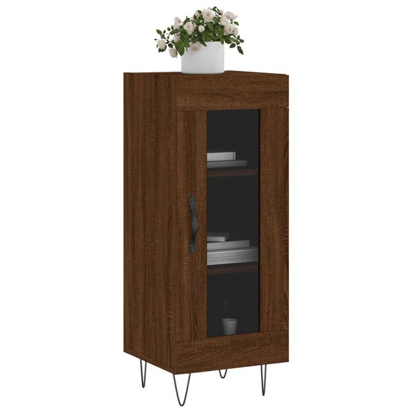 vidaXL Dressoir 34,5x34x90 cm bewerkt hout bruin eikenkleur