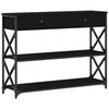 vidaXL Console Tafel met lade met plank Zwart eiken 100 x 28 x 75 cm