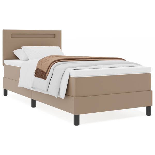 vidaXL Boxspringbed met matras Cappuccino 90 x 200 cm Kunstleer