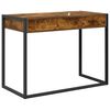 vidaXL Bureau met opslag Rook Eik 100 x 50 x 75 cm Bewerkt hout