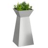 vidaXL Pilaar Plantenbak 2 pcs Zilver 35 x 35 x 73 cm