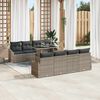 vidaXL Tuin Sofa Set met kussen met opslag 9 pcs Grijs poly rattan